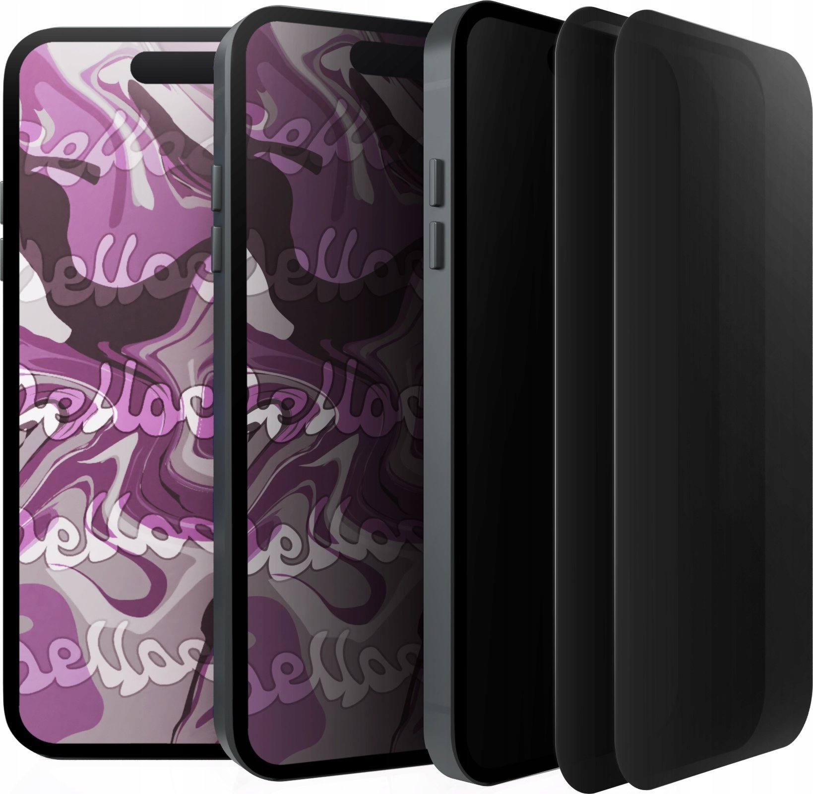Hello Case [2-pak] Szkło Hartowane Do iPhone 15 PRO MAX Prywatyzujące,Ochronne,9H