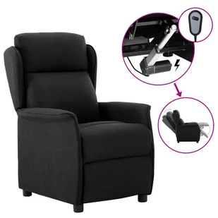 vidaXL Lumarko Elektryczny fotel rozkładany, czarny, tapicerowany tkaniną 3073618 - Fotele - miniaturka - grafika 1
