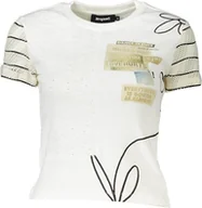 Koszulki i topy damskie - Desigual DESIGUAL DAMSKI T-SHIRT Z KRÓTKIM RĘKAWEM BIAŁY M - miniaturka - grafika 1