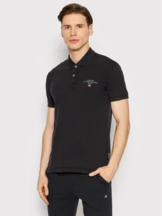 Napapijri Polo Elbas NP0A4GDL Czarny Regular Fit - Koszulki męskie - miniaturka - grafika 1