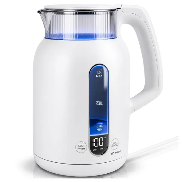 Czajnik Elektryczny z Regulacją Temperatury LED Podtrzymywanie Ciepła 1,5l
