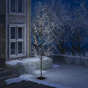 vidaXL Drzewko z lampkami, 1200 LED, zimny biały, kwiat wiśni, 400 cm - Oświetlenie świąteczne - miniaturka - grafika 9