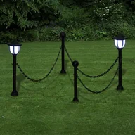 Lampy ogrodowe - vidaXL  Ogrodzenie z łańcuchem i dwiema lampami LED - miniaturka - grafika 1