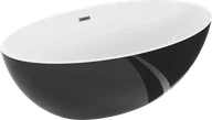 Wanny - Mexen Nike wanna wolnostojąca 175 x 100 cm, biała/czarna, przelew gun gray szczotkowany - 54071751075-66 - miniaturka - grafika 1