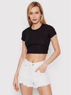 Koszulki i topy damskie - JJXX T-Shirt Florie 12217164 Czarny Slim Fit - miniaturka - grafika 1