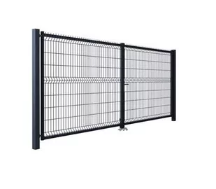 Brama ogrodzeniowa panelowa dwuskrzydłowa antracyt, 150x400 cm - Bramy garażowe - miniaturka - grafika 1