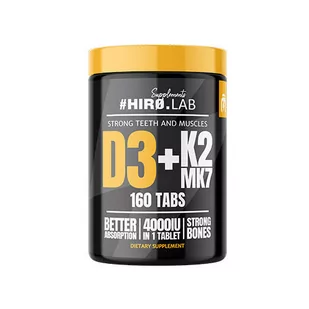marka niezdefiniowana HIRO.LAB Vitamin D3 4000IU + K2 MK7 - 160tabs. - Witaminy i minerały dla sportowców - miniaturka - grafika 1