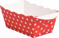 Formy do ciast - Foremki mini 7x4x4cm czerwone w białe gwiazdki/10 sztuk - miniaturka - grafika 1