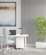 Panele ścienne i boazeria - 275x30x2,6 cm LD Panel akustyczny na grubym filcu (biały) - lamele ścienne i sufitowe 3D - miniaturka - grafika 1