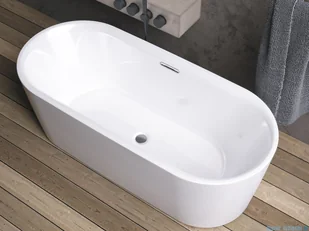 Riho Modesty owalna wanna wolnostojąca Riho Fall napełnianie przez przelew 170x76cm B090005005 - Wanny z hydromasażem - miniaturka - grafika 6
