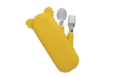 Sztućce dla dzieci - THE COTTON CLOUD sztućce w silikonowym pokrowcu, Koala/Mustard - miniaturka - grafika 1