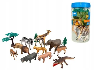 ZWIERZĘTA SAFARI W SŁOIKU FIGURKI AFRYKA ZABAWKA - Figurki dla dzieci - miniaturka - grafika 1