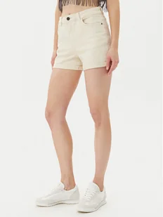 Noisy May Szorty jeansowe Moni 27029546 Beżowy Slim Fit - Spodenki damskie - miniaturka - grafika 1