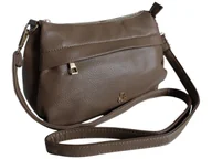 Torebki damskie - Torebka Damska, Miejska Stylowa Mała Listonoszka na Ramię, Kolor Brązowy - miniaturka - grafika 1