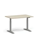 Stoły i stoliki do biura - Stół z regulacją wysokości, elektryczny, 675-1325 mm, blat 1200x800 mm, podstawa szara, brzoza - miniaturka - grafika 1