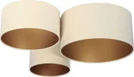 Lampy sufitowe - Lampa sufitowa Lumes Kremowo-złota plafoniada welurowa - EXX32-Nomis - miniaturka - grafika 1