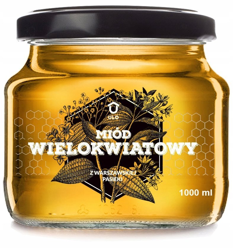 Miód wielokwiatowy ŚWIEŻY 2025 (1000 ml) ULO PASIEKI WARSZAWSKIE