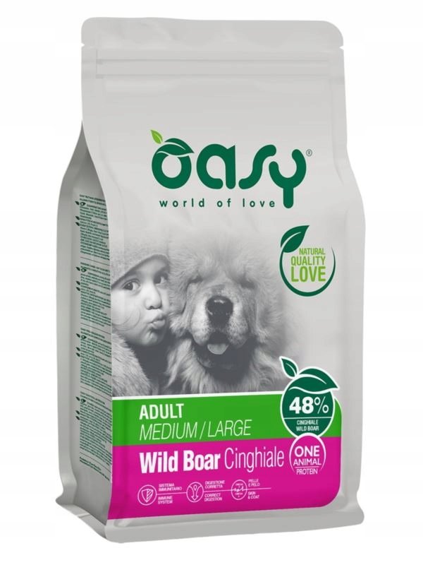 OASY ONE ANIMAL PROTEIN ADULT M/L DZIK 12 KG