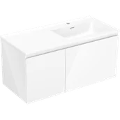 Szafki łazienkowe - Mexen Orio szafka łazienkowa 100 cm z umywalką Otis prawą, 1S, 1D, biała połysk - 91A13-10047-3-BBFF00-W18P00 - miniaturka - grafika 1