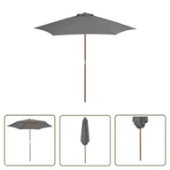 Parasole ogrodowe - The Living Store Parasol ogrodowy na drewnianym słupku - 270 cm - antracytowy - Parasol - miniaturka - grafika 1