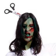 Dodatki do strojów karnawałowych - Opaska Nożyczki W Głowie Kostium Halloween Horror - miniaturka - grafika 1