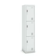 Szafki BHP - B2B Partner Szafka 3-drzwiowa, zamek cylindryczny, 1800 x 380 x 450 mm, szary/szary CY-018 RAL7035/7035 - miniaturka - grafika 1