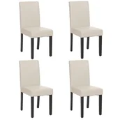 Krzesła - Zestaw 4 krzeseł do jadalni Krzesło kuchenne Littau ~ skóra, białe, ciemne nogi - miniaturka - grafika 1