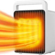 Ogrzewanie przenośne - Przenośny grzejnik, miniaturowy grzejnik biurkowy o mocy 900 W, mały grzejnik z wentylatorem i zabezpieczeniem przed przegrzaniem, biały + przewód za - miniaturka - grafika 1