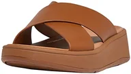 Moda i Uroda OUTLET - Fitflop Damskie sandały ze skóry F-Mode płaskie krzyżowe, jasnobrązowe, 9 UK, 43 EU - miniaturka - grafika 1