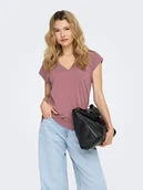 Koszulki i topy damskie - ONLY Koszulka "Free" w kolorze szaroróżowym - miniaturka - grafika 1