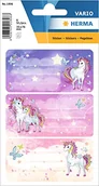 Etykiety do drukarek - HERMA 1896 Etykiety do książek, jednorożec (76 x 35 mm, 6 naklejek z imieniem, papier, błyszczące), samoprzylepne, trwałe etykiety szkolne na książki, zeszyty, pudełka, gospodarstwa domowego, kolorowe - miniaturka - grafika 1