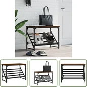 Szafki na buty - The Living Store Stojak na buty brązowy dąb 60x30x45 cm materiał drewnopochodny - miniaturka - grafika 1