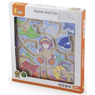 Zabawki interaktywne dla dzieci - Viga Toys Viga Labirynt Magnetyczny Drewniany Tor Nurek - miniaturka - grafika 1