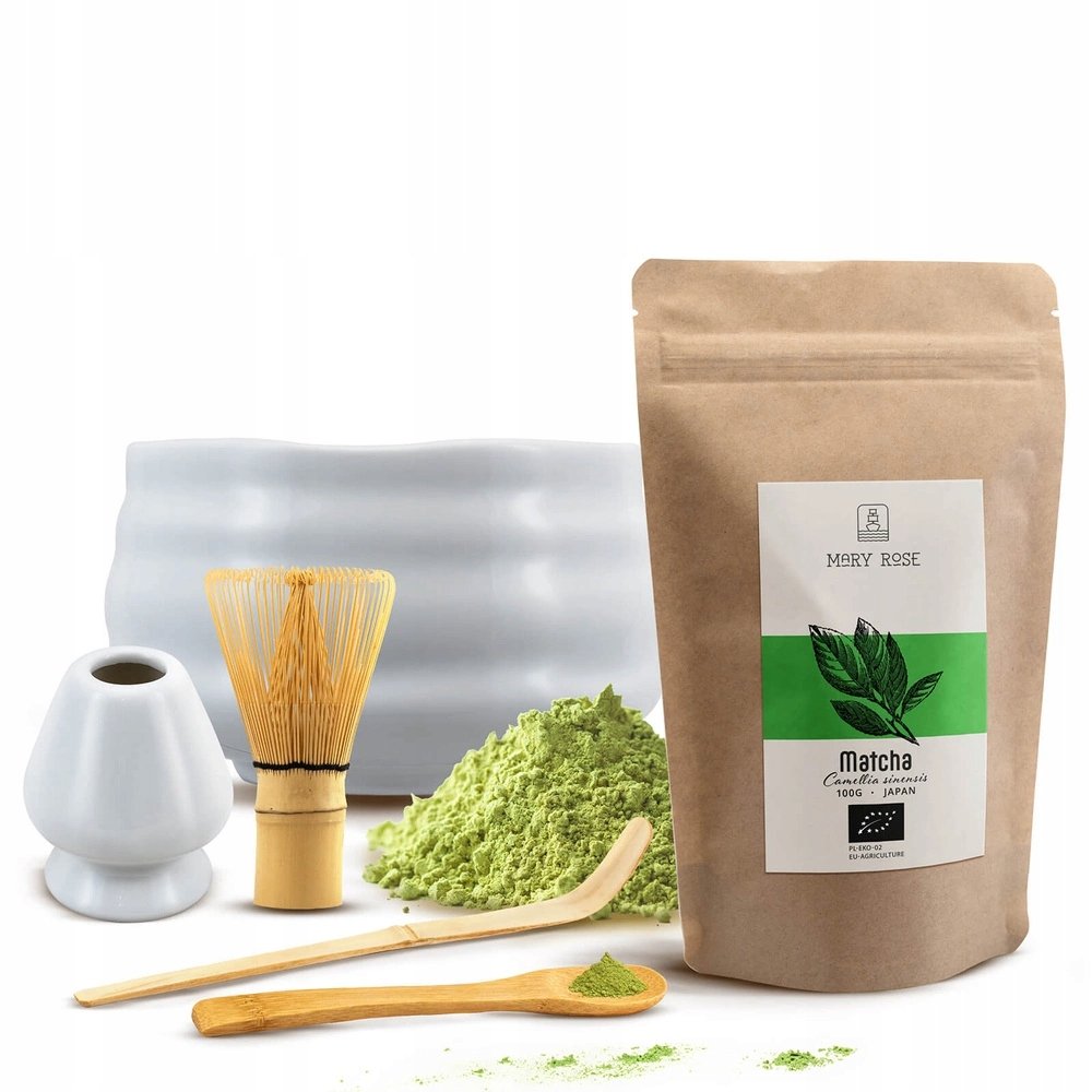 Zestaw Startowy Akcesoria Do Parzenia Matchy Japońska Matcha Bio 100g