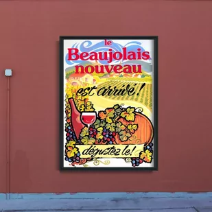 Plakat w stylu retro Plakat z winem Nowy Beaujolais Nouveau - Plakaty Plakat w stylu retro Plakat z winem Nowy Beaujolais Nouveau - Plakaty - miniaturka - grafika 1