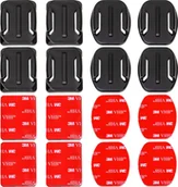 Akcesoria do kamer sportowych - Alogy Zestaw baz montażowych płaskich i zaokrąglonych do kamer sportowych GoPro, DJI Osmo Action, EKEN, SJCam, Insta360 z taśmami 3M VHB Alogy - 16 sztuk - miniaturka - grafika 1