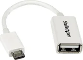 Adaptery i przejściówki - Adapter USB StarTech Cable StarTech USB 2.0 MicroB to A 0,13m M/F White - miniaturka - grafika 1