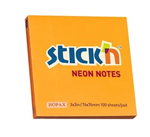 Hopax Notes samoprzylepny 76mm x 76mm pomarańczowy neonowy - Artykuły biurowe - miniaturka - grafika 3