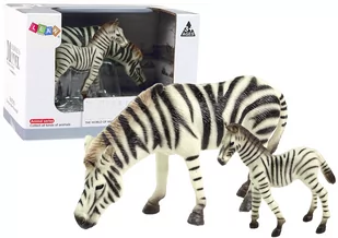 Zestaw 2 Figurek Zebra z Młodym Zebry Figurka Zwierzęta - Figurki dla dzieci - miniaturka - grafika 1