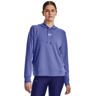 Damska bluza treningowa Under Armour Rival Terry Hoodie - fioletowa - UNDER ARMOUR - Bluzy sportowe damskie - miniaturka - grafika 1