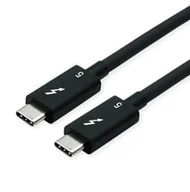 Kable USB - Kabel ROLINE Thunderbolt™ 5, 80 Gbit/s, 240 W, C-C, M/M, pasywny, czarny, 0,5 m - miniaturka - grafika 1
