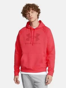 Bluza męska bawełniana kangurka z logo Under Armour 1379758-713 Czerwony - Bluzy męskie - miniaturka - grafika 1