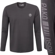 Koszulki męskie - LONGSLEEVE męski koszulka z długim rękawem bawełniana TED grafitowa L - miniaturka - grafika 1