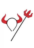 Dodatki do strojów karnawałowych - Zestaw Diabła Opaska I Rogi - miniaturka - grafika 1