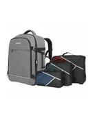 Torby na laptopy - Plecak do notebooka Manhattan 17.3'' 40l podróżny szary 440370 - miniaturka - grafika 1