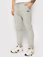 Spodnie sportowe męskie - Alpha Industries Spodnie dresowe Basic Jogger 116370 Szary Slim Fit - miniaturka - grafika 1