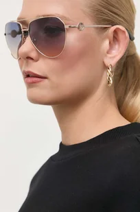 Guess okulary przeciwsłoneczne damskie kolor złoty - Okulary przeciwsłoneczne - miniaturka - grafika 1