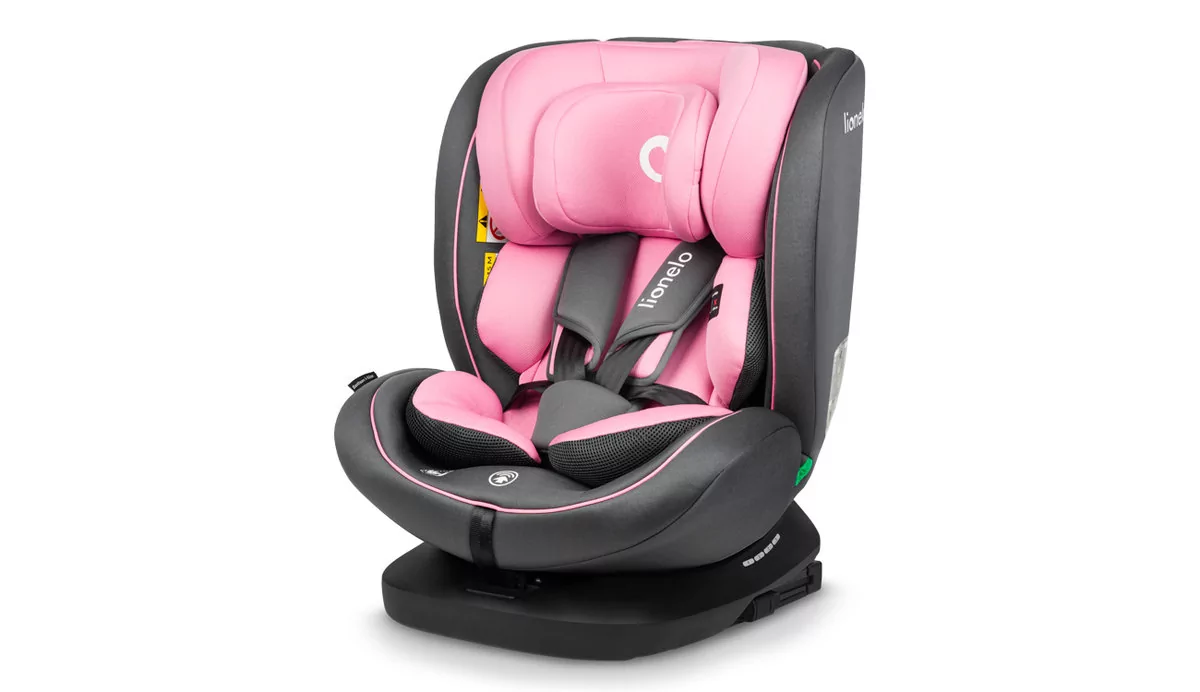 Lionelo, fotelik samochodowy Bastiaan i-size (40-150 cm), pink baby, rózowy