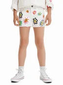 Spodenki damskie - Desigual Szorty jeansowe 23SGDD07 Biały Regular Fit - miniaturka - grafika 1
