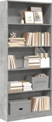 Regały - vidaXL Regał, szarość betonu, 80x24x176 cm, materiał drewnopochodny - miniaturka - grafika 1
